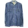 RRL Indigo Metal Button Shawl Collar Denim Shirt Tops M IndigoUsed
