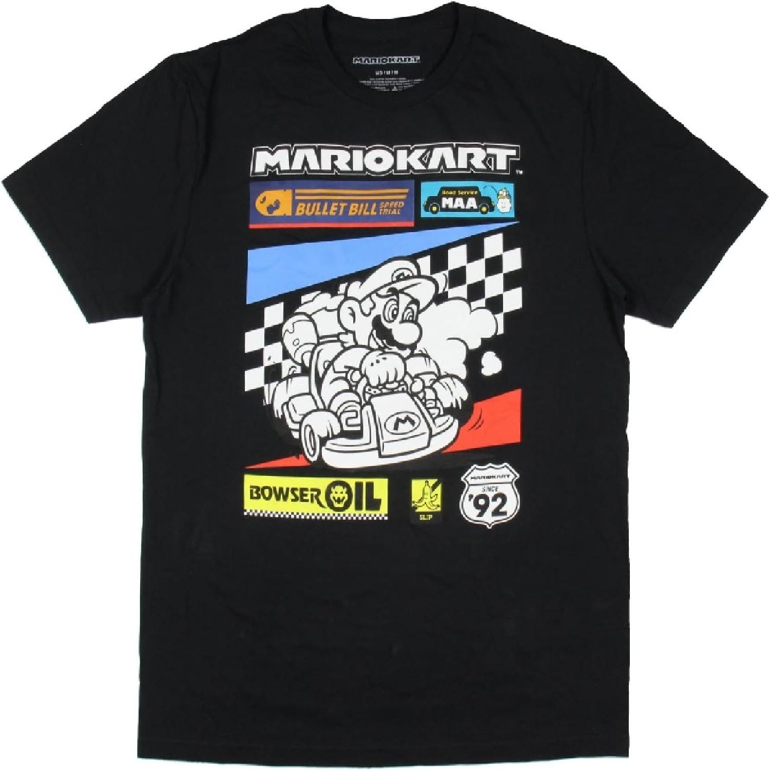 Seven Times Six Mario Kart Men s Bullet Bill Speed Trial Adult Short Sleeve T-Shirt S