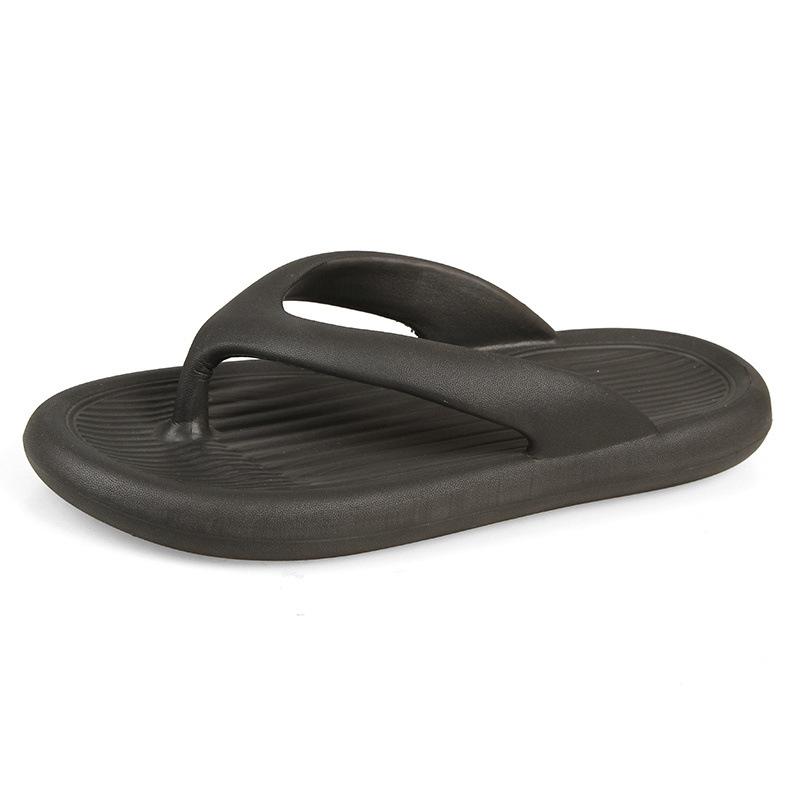Non-slip pinch feet new women's bathroom men's couple slippers bathing outside wearing sandals summer thick-bottomed flip-flops beach