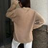 Women's Knitted Casual Cardigan Autumn Winter Fashion V-neck Long Sleeved Loose Sweater Lazy Style Solid Color Single Breasted Jacket