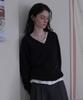 DEHEVE Wool V-Neck Knit [Black]