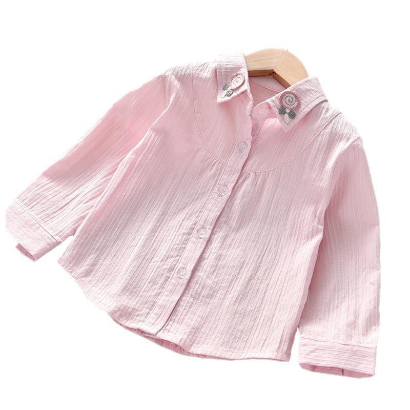 Girls' Cotton Lollipop Shirt - Spring/Autumn Korean-Style Doll Academic Fashion