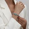 Bohemian Vintage Turquoise Open Adjustable Bracelet, Carved Hollow Geometric Bracelet