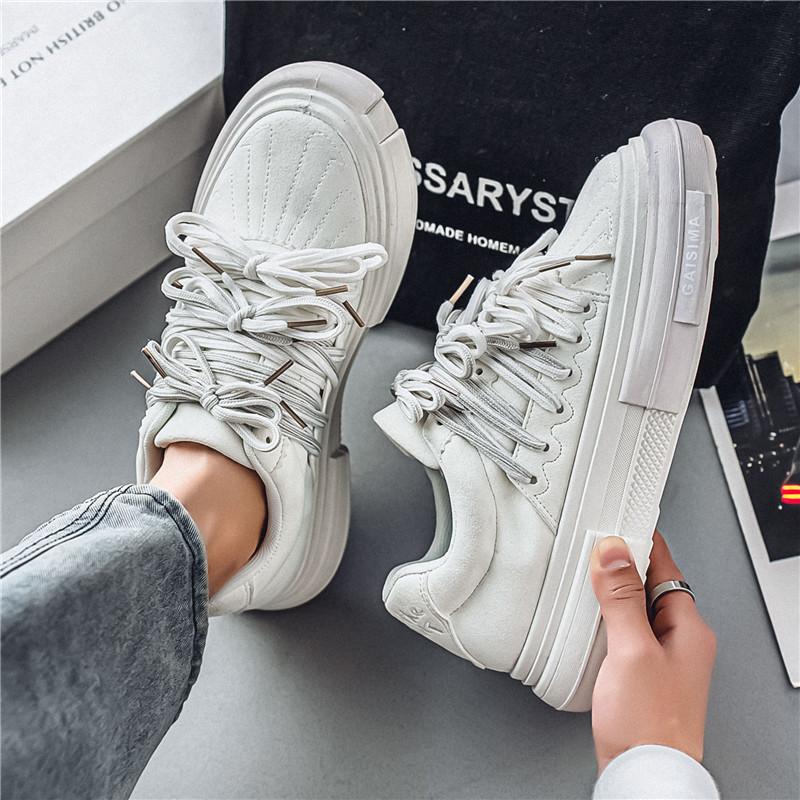 

Fashion Fashion Designer Skateboard Shoes Men Streetwear Hip hop Sneakers Men Luxury Platform Skateboard Sneakers Men basket homme 39 белый