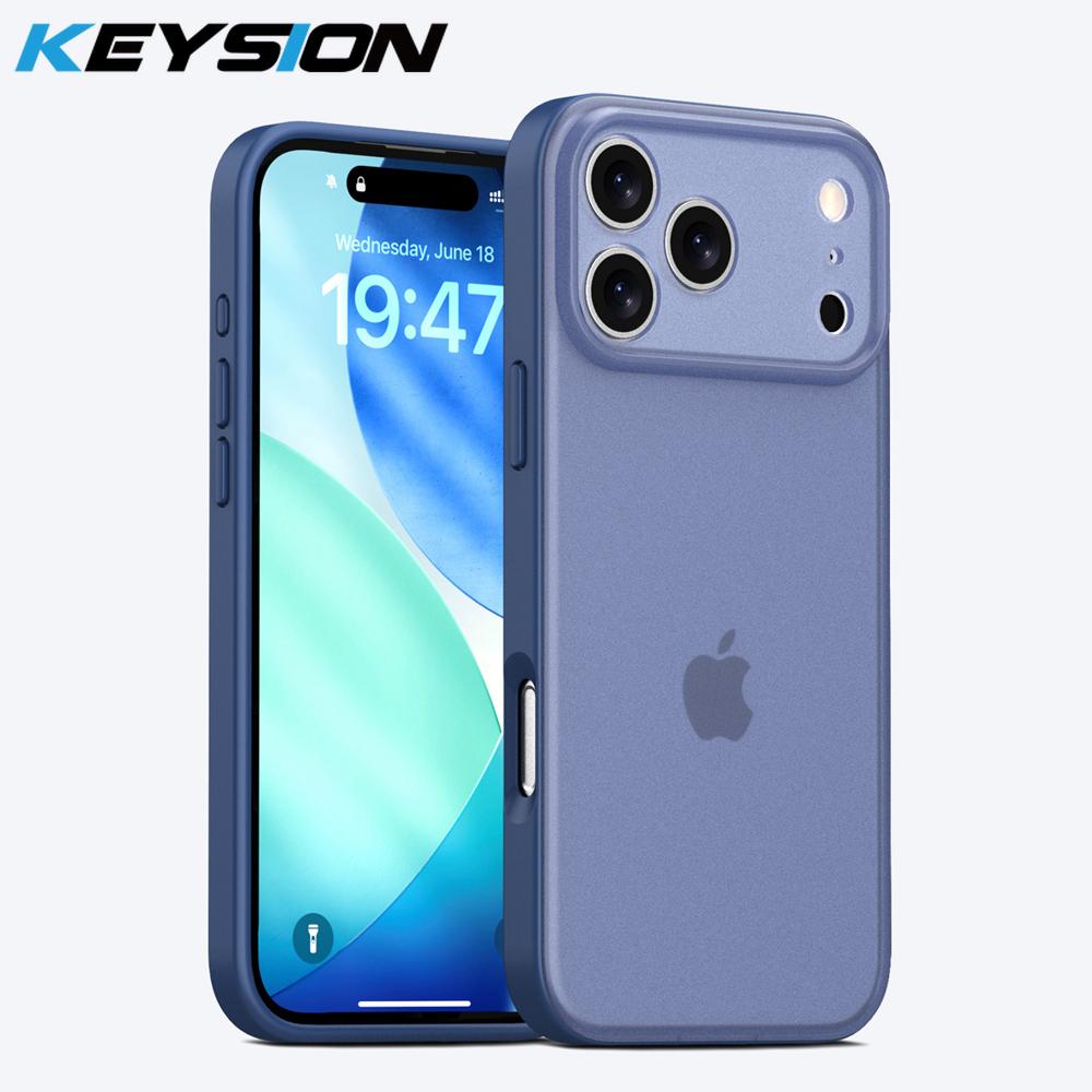 KEYSION Candy Color Matte Transparent Phone Case for iPhone 17 Pro Max Silicone+PC Shockproof Back Cover for iPhone 17 Pro 2025