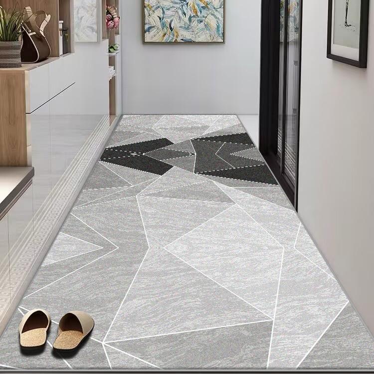 Nordische Geometrie Lange Flurteppiche für den Flur Waschbarer Teppichläufer Wohnzimmer Langer Läufer Bodenmatten Heimdekoration