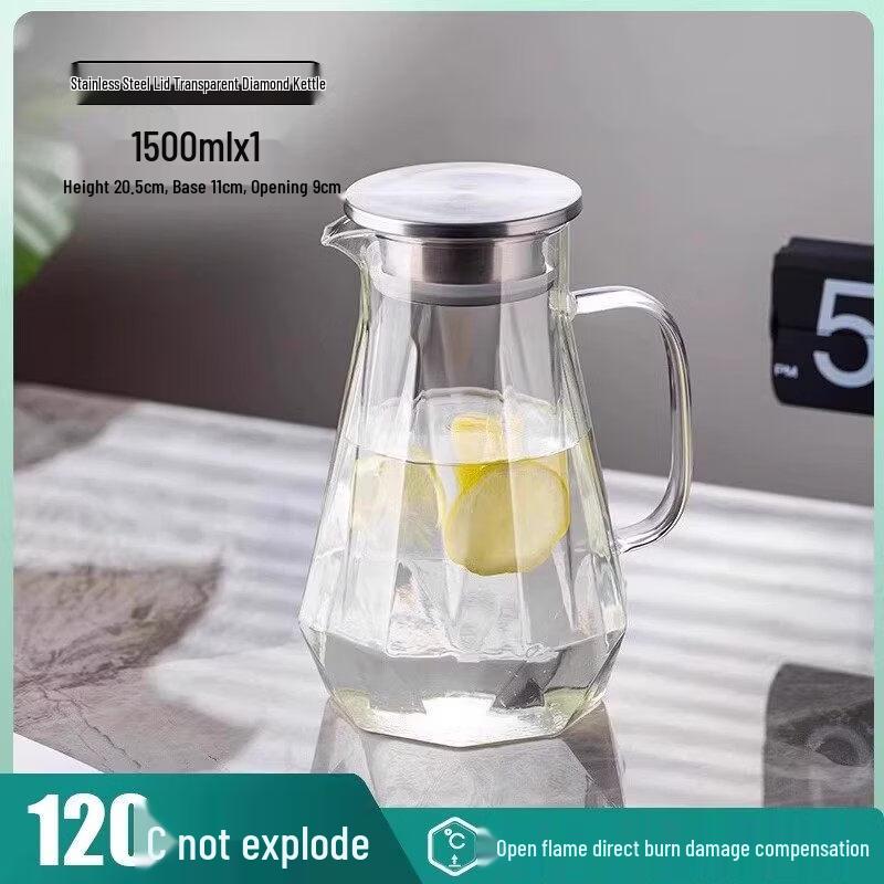 ZISIZ High-Temperature Resistant Glass Cold Water Kettle