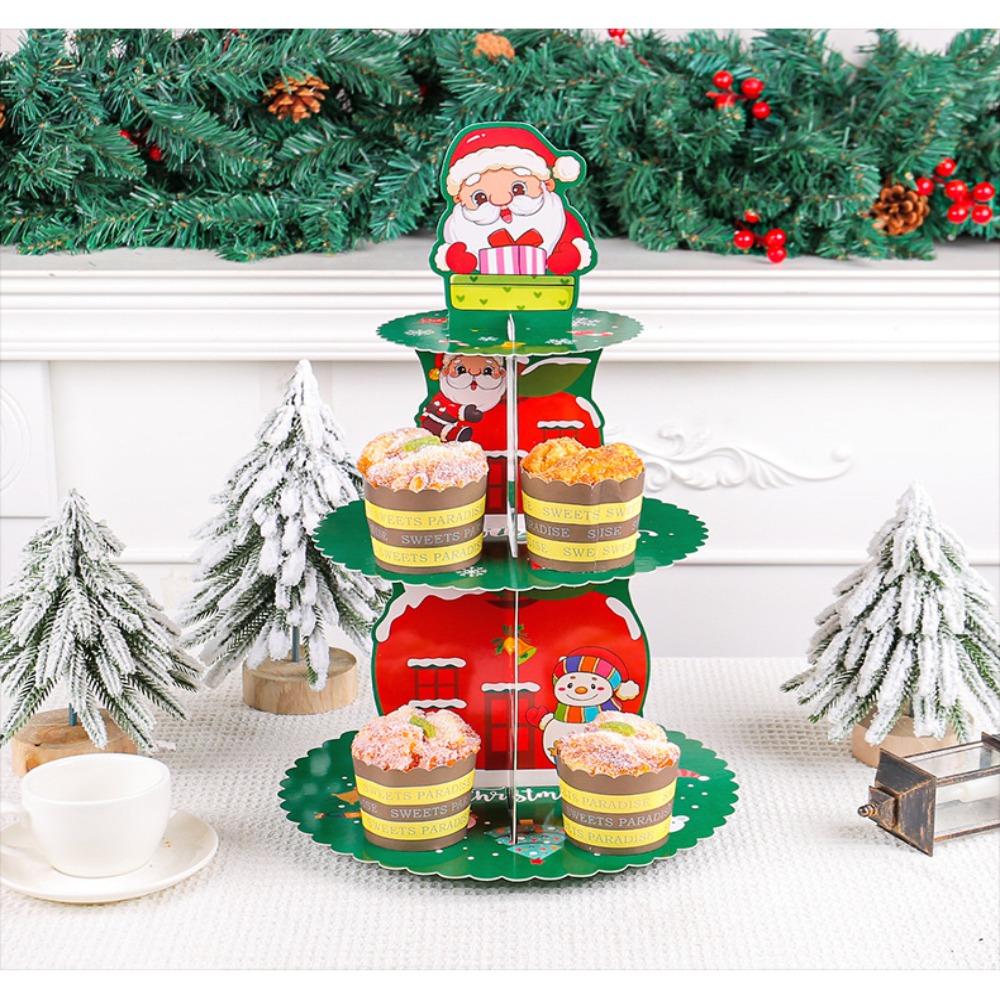 New Hand-Folded Cake Stand 3D Paper Three-Tier Snack Rack Party Supplies Halloween
