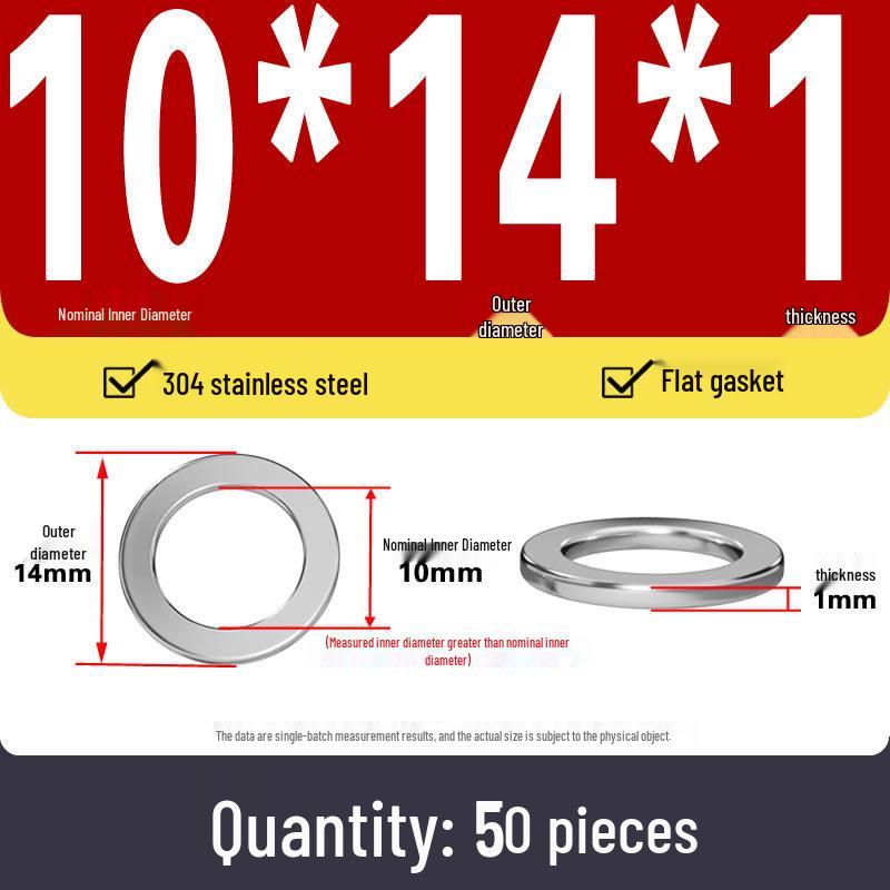 Plochá podložka z nerezové oceli 304 pro nastavení vůle hřídele (0,1/0,2/0,3 mm)