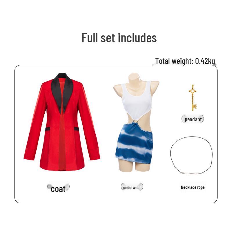 Vivian Rot Sexy Cut-out Taille Cosplay Kostüm - Halloween Bühnenperformance Kleidung