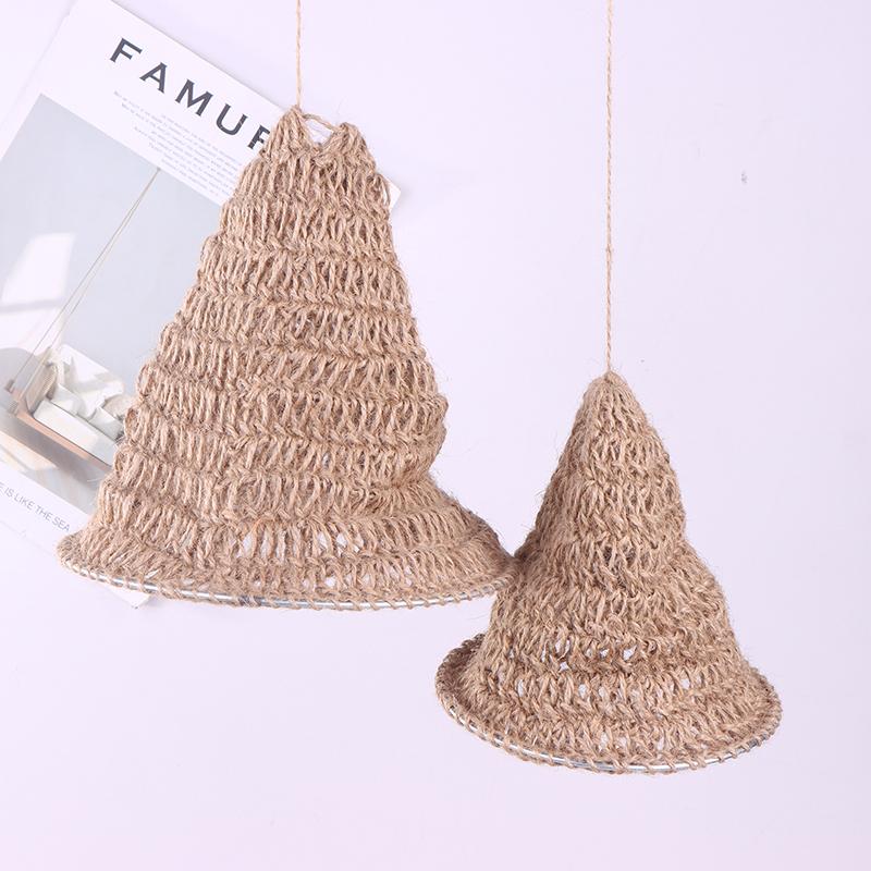 Handmade Weave Jute Rope Lampshade Bohemian Style Hanging Lamp Shade For Home Restaurant Pendant Light Cover Decorations