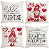 New Valentine's Day Linen Printed Pillow Cover Love Couple Truck Home Sofa Cushion Cushion Cover