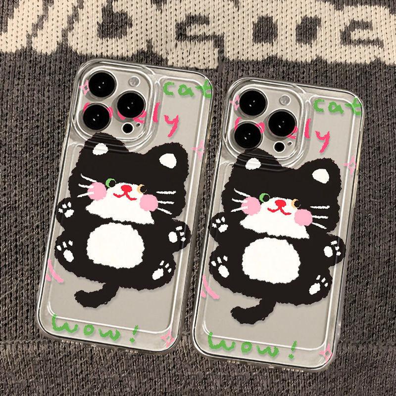 Cute Kitten Suitable for iPhone17promax Apple 16 Mobile Phone Case 15/13 Fine Hole 14 All-inclusive