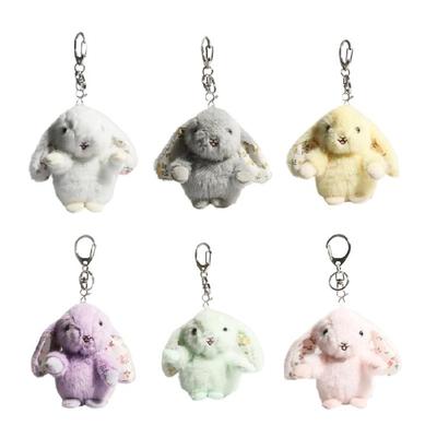 Lovely Plush Rabbit Keychain Cartoon Rabbit Bag Charm Bag Ornament for Girl Featuring Soft Fabric and Eye Catching Color