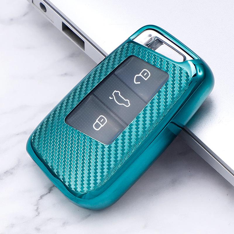 Volkswagen Carbon Fiber Soft Rubber Key Case for New Magotan & Passat