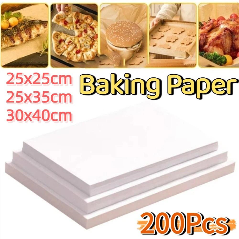 200 Stück Wasserdicht Ölfest Papier Hitzebeständig Heißluftfritteusenpapier Backutensilien Backpapier Backofen