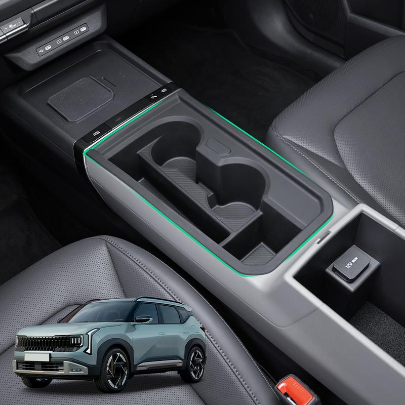 1PCS Silicone Organizer Cup Holder Water Cup Storage Box For KIA SELTOS SP3 2026 2027 Car Interior Storage Accessories