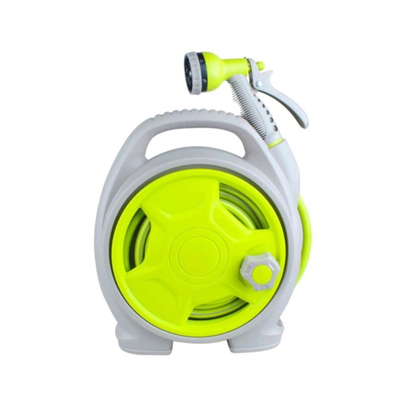 

Retractable 50FT Garden Hose Reel Design with Multi Pattern Nozzle for Patios Use Water Hose яблочный зеленый