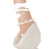 White Pearl Natural White Shell Bracelet with Elastic Cord, Hand-polished, Authentic, Fresh Style for Women