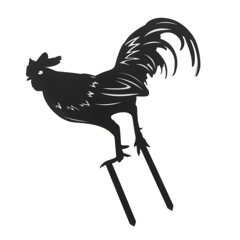 Metal Garden Stakes Rooster Hen with Chicks Outdoor Art Animal Decorations Outside Decor Yard Garden Ornaments