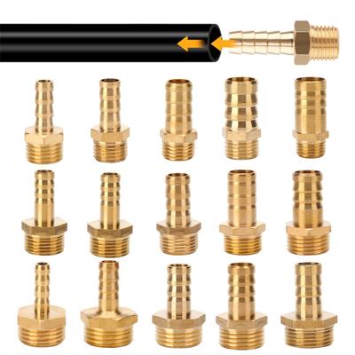 Brass Hose Barb Fittings Adapter Connector High Strength Rustproof Corrosion Resistant Hose Barb Male Fittings Accessories