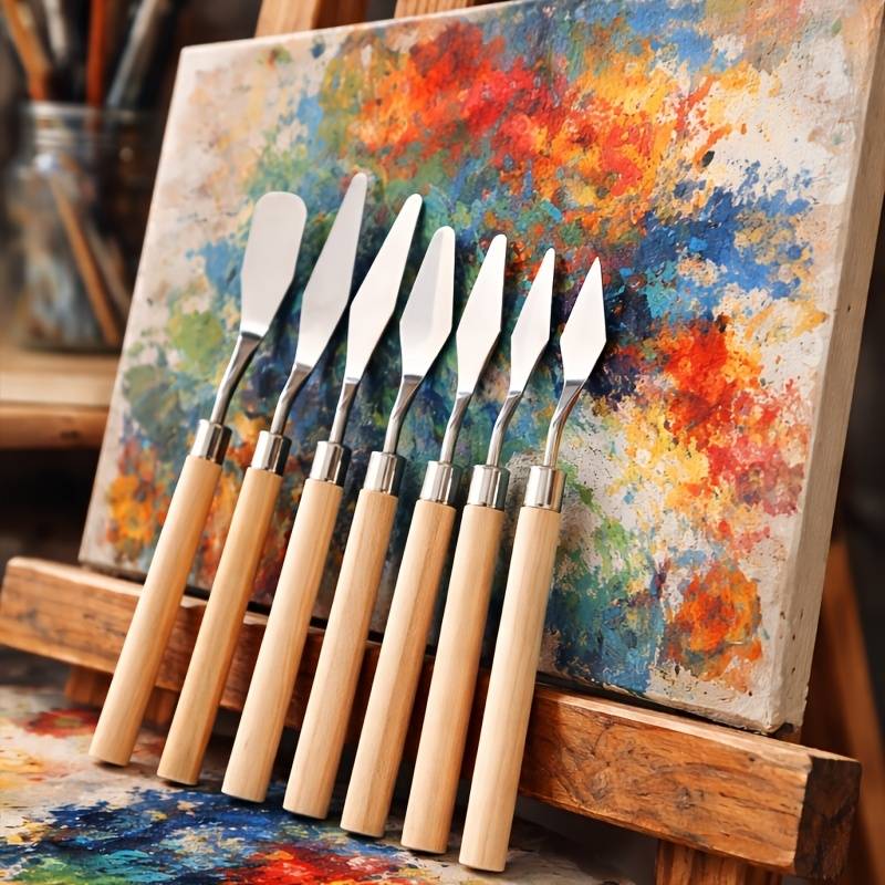 7Pcs Palette Knife,Stainless Steel Spatula Palette Knife Set, Pallet Knife,Painting Knives,Oil Painting Accessories for Oil