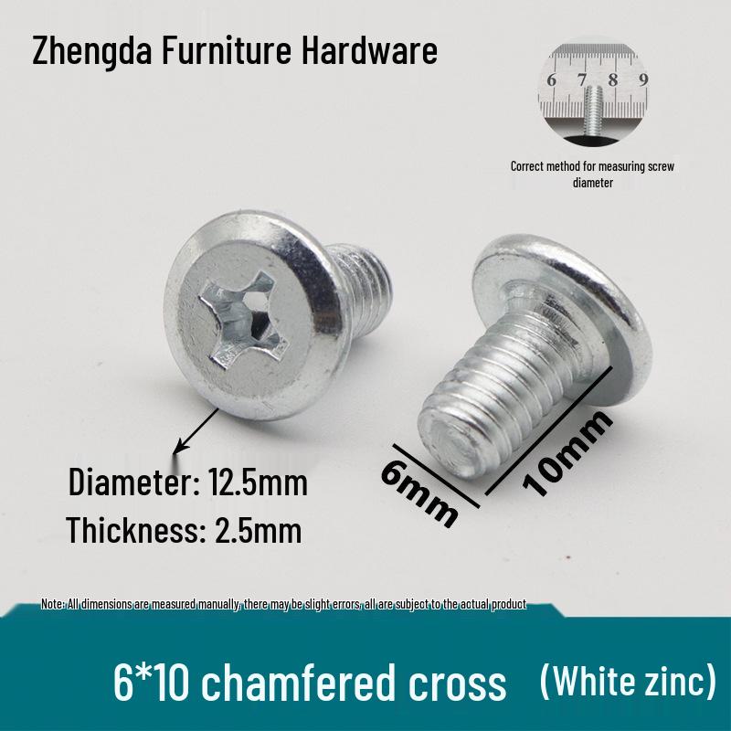 Phillips M6 Machine Screws: Beveled Countersunk Head for Baby Bed Fasteners