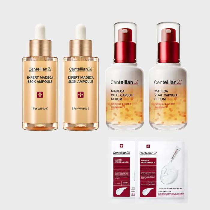 [SET] 2 x Madecassoside Ampoules 38ml + 2 x Vital Capsule Serums 50ml + 2 x Mask Packs