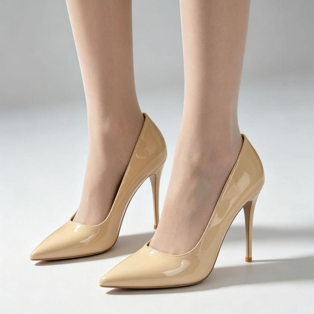 European & American Style Patent Leather Pointed Toe Stilettos - Women's Fashionable High Heels