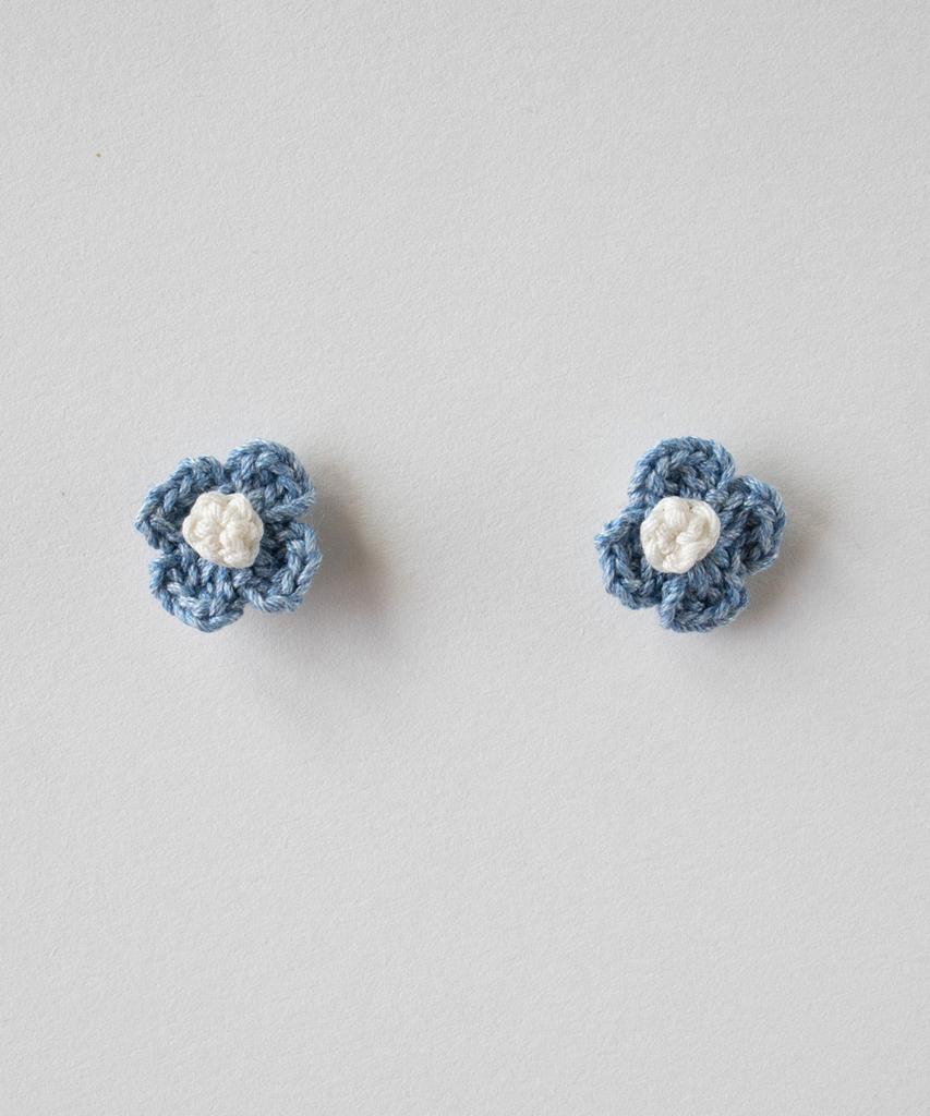 Merrymotive Vintage Knit Flower Earring (Denim)