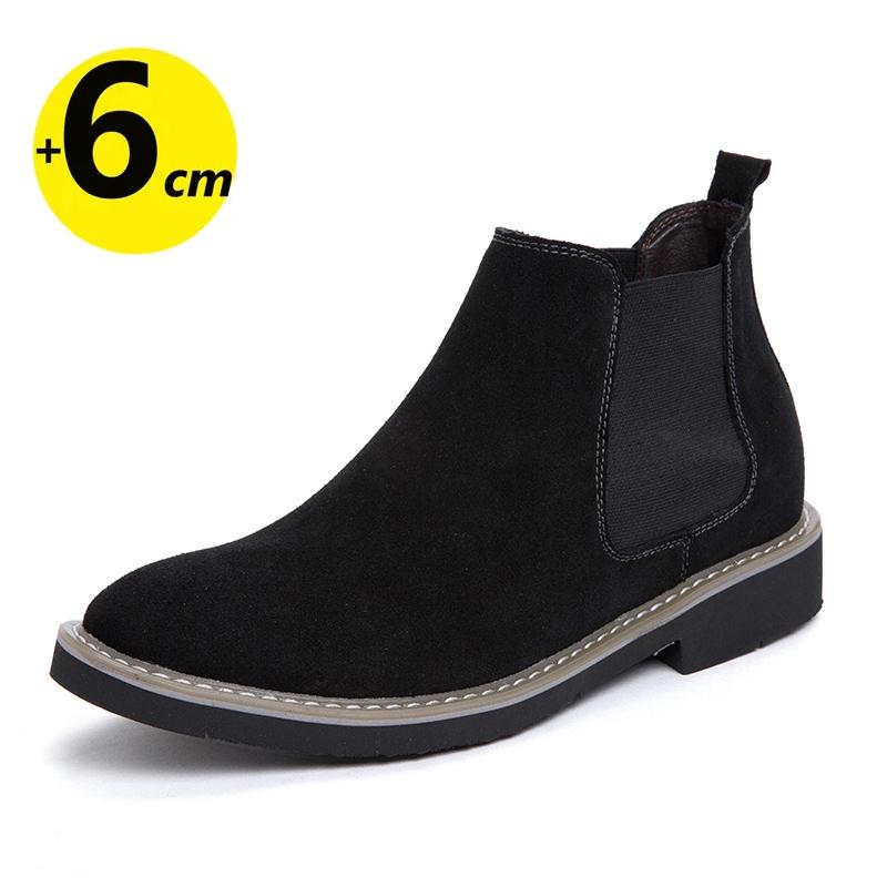 

New Design Men s Boots Leather Men Chelsea Boots British Style Ankle Footwear High quality Man Treking Flats Elevator Shoes 41