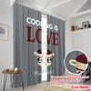 2pcs 2D flat printing Drapes Cooking Love Kitchen Polyester Without Electricity 0 Perfect for Holiday Parties Home Decor
