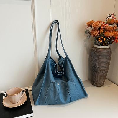 Casual Denim Bag Women's Summer 2025 New Lazy Niche Tote Bag Large Capacity Canvas Bag