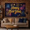 Black Gold 2026 New Year Banner Firework Balloons Photo Background Party Backdrop  Photo Studio