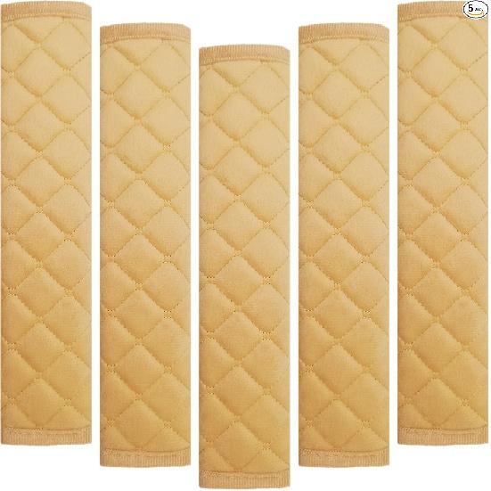 Seat Belt Cover Pad, 5 Pcs, Seatbelt Covers for Car Accessories-Beige