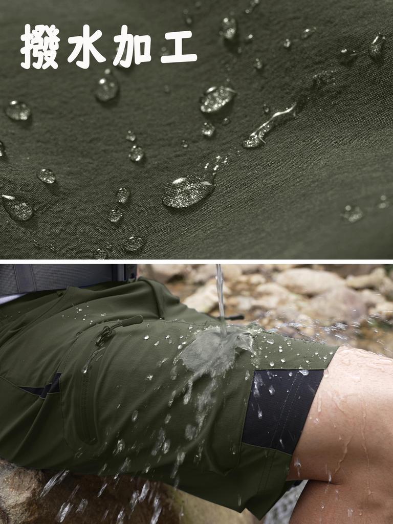 Men's Climbing Shorts, Summer Combat Pants, Water-Resistant Pockets, Fishing Pants, Quick-Drying, Amphibious, Army Green, Size 2XL