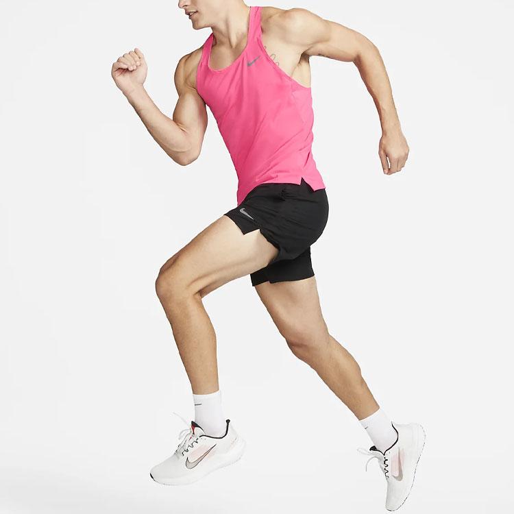 Nike Tank Tops Men's Dark Pink Crew Neck Moderate Straight Fit DQ4732-639