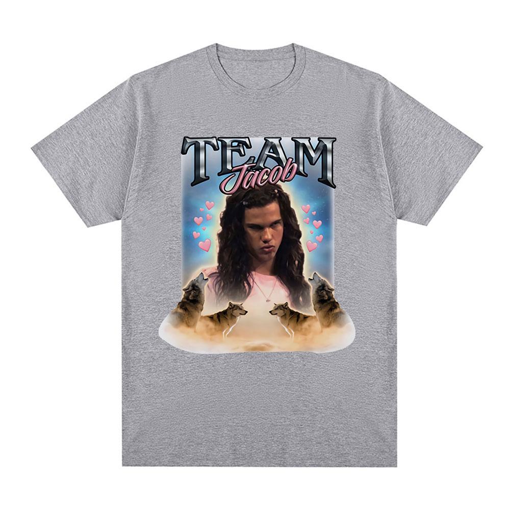 Team Jacob Team Edward Graphic T-shirt Funny Meme Short Sleeve T-shirts Men Women Fashion Cotton Oversized T Shirts Streetwear