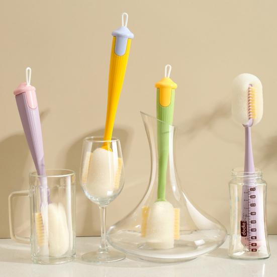 4 in 1 Cleaning Brush Long Handle Cups Straws Pacifiers Cleaning Scrubber Deep Reach Brush Kitchen Cleaning Accessory