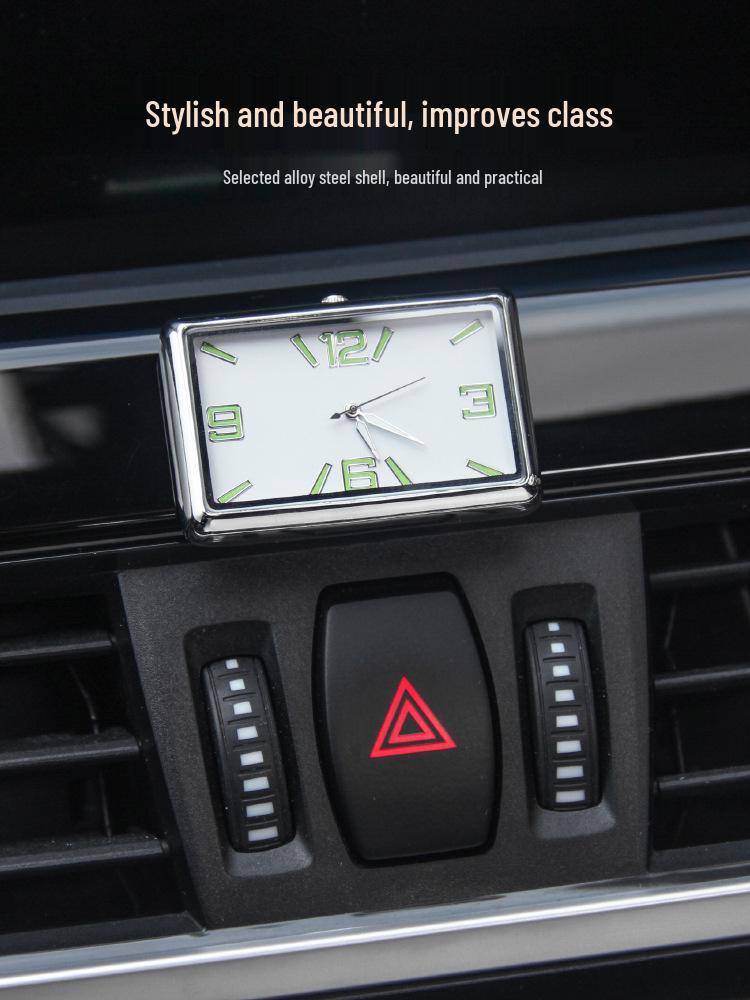 Personalized Square Quartz Car Clock - One-Button Start, Creative and Versatile Placement