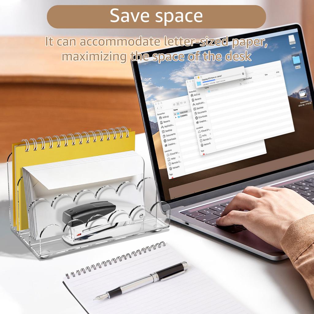 3 Compartment Acrylic File Holder Clear Mail Sorter Desk Organizer Vertical Letter Document Divider Holder Office Storage Rack