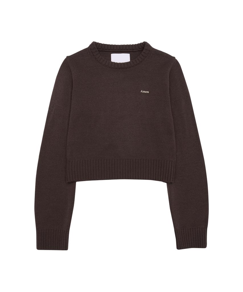 AMES-WORLDWIDE Basic Small Logo Knit Brown