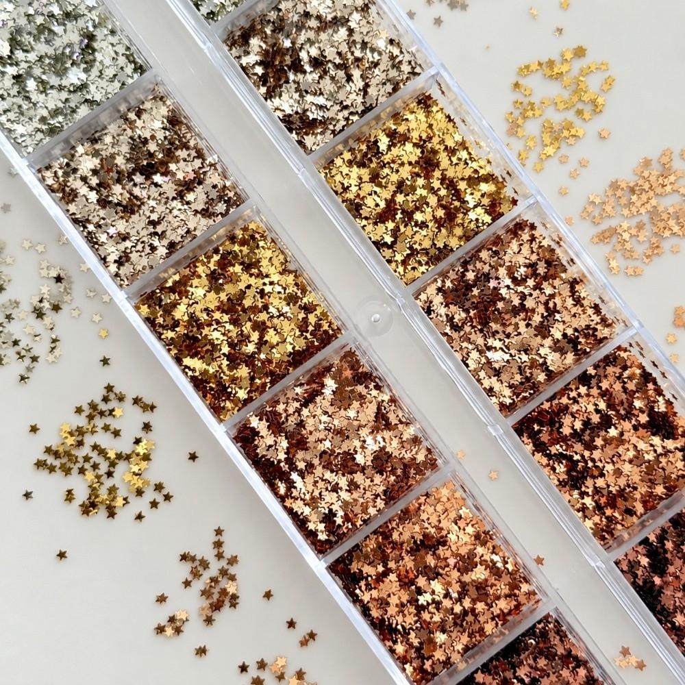 Punkte Nagelkunst Glitzer Set 12 Fächer Nagelanhänger Dekorationen Nageldekoration