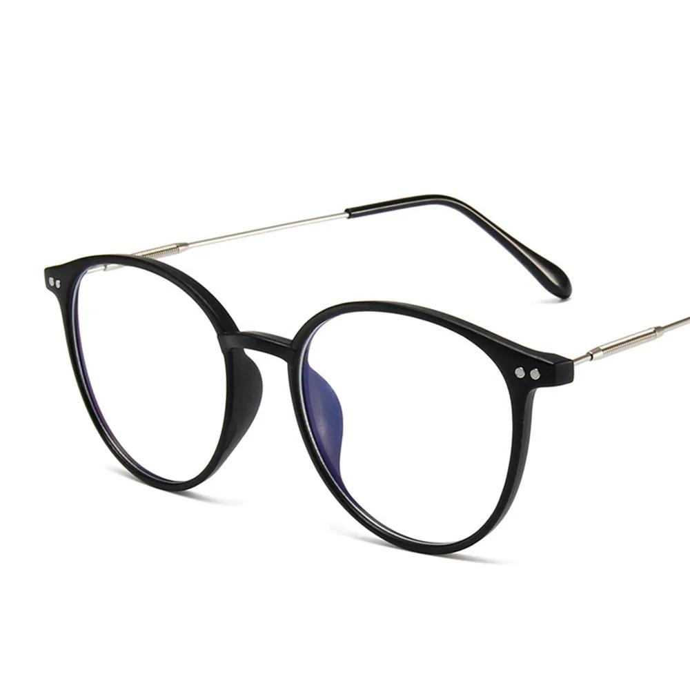 

Fashion Anti-Blu Glasses Women Eyewear Retro Myopia Men Round Eyeglasses Frame Optical Computer Transparent Universal Glasses