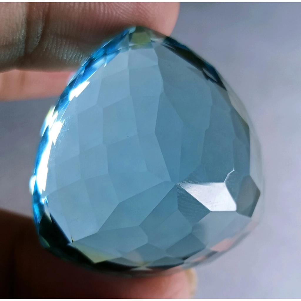 Certified Natural Aquamarine Ocean Blue Trillion Cut 115+ Ct Stunning Gemstone