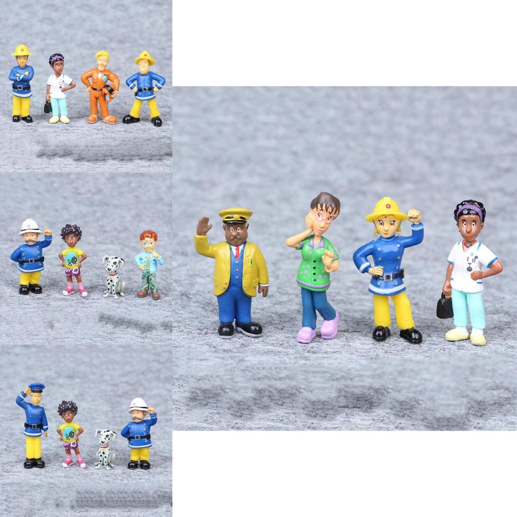 Hochwertige Sam Actionfigur Spielzeug 12er Set Feuerwehr Spielset PVC Puppen für Kinder