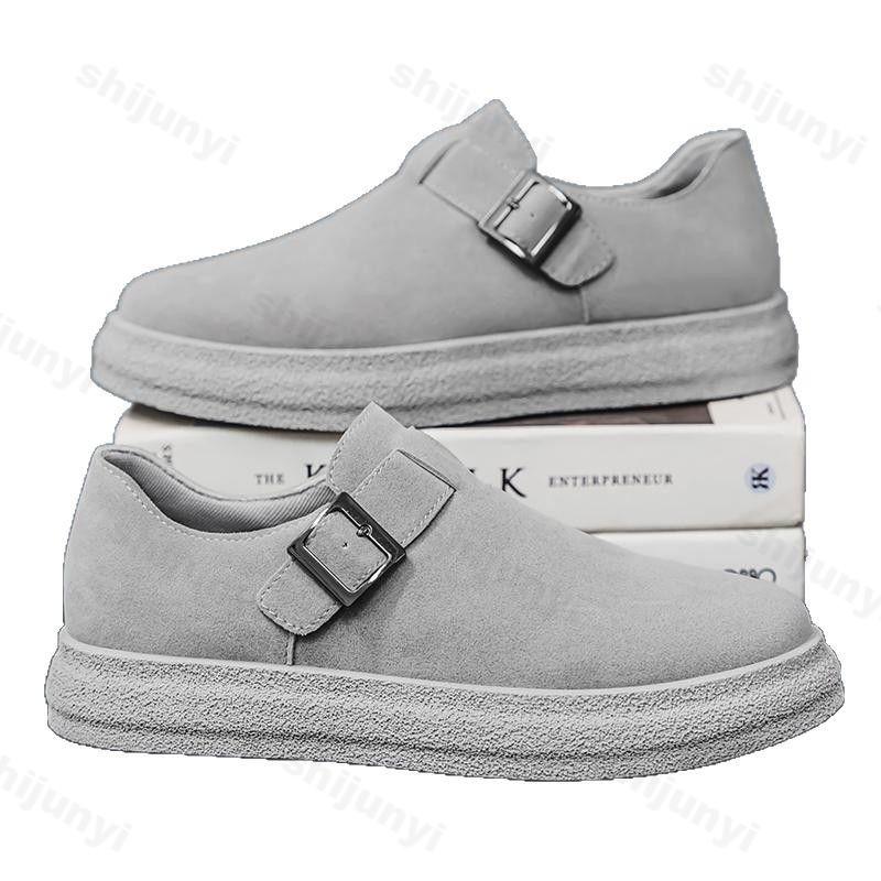 Men's Loafers 2025 Suede Leather Casual Shoe Retro Brown Men Fashion Comfort Slip-On Platform Shoes Men Zapatos De Hombre