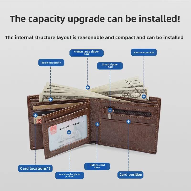 "Men's Casual Cowhide ID & Card Short Wallet"