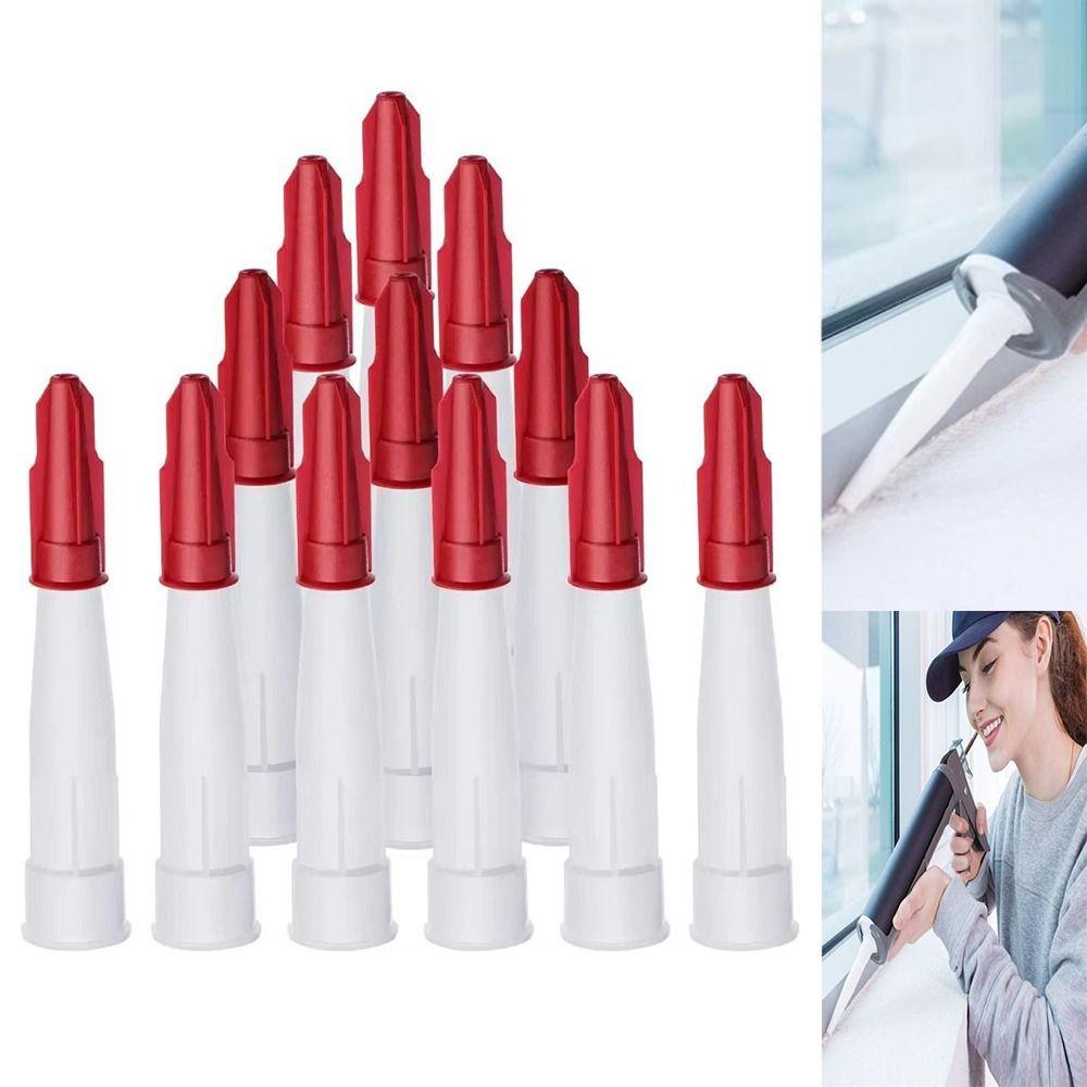 10Pcs Standard Thread Nozzle Cap Re-sealable Caulking Nozzles Mastic Cartridge Construction Tools