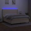 VidaXL Sommier à Lattes de Lit avec Matelas et LED, Lit Rembourré, Lit Double, Lit Adulte de Chambre à Coucher Intérieur, 3138410